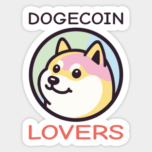 Dogecoin lovers: Pastel Dogecoin Devotee Symbol Sticker